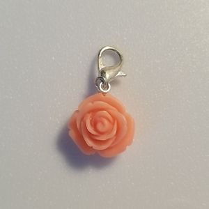 Origami Owl peach rose dangle